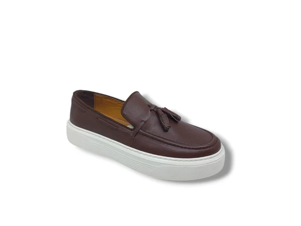 Zerhan 230-100 Erkek Kahve Hakiki Deri Loafer Ayakkabı - 4