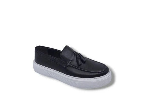 Zerhan 230-100 Erkek Siyah Hakiki Deri Loafer Ayakkabı - 4