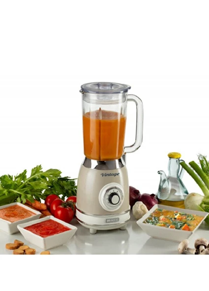 Ariete Vintage Bej 1000W Blender - Resim 3