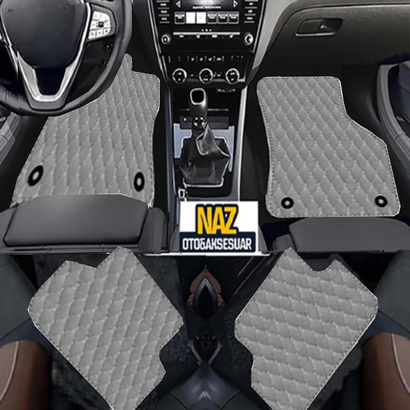 Porsche Cayenne 2002-2010 Uyumlu Gri Dikişli Gri Deri Paspas