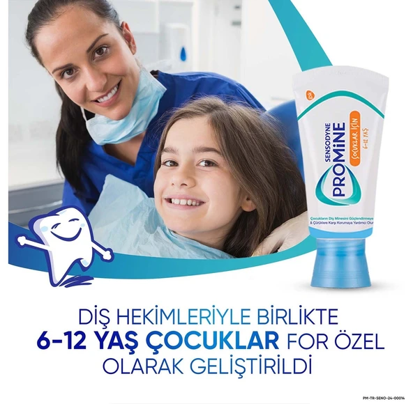 Promine 6-12 Yaş Gün Boyu Çürüklere Karşı Koruyan Çocuk Diş Macunu 50 ml + Yumuşak Diş Fırçası - 2