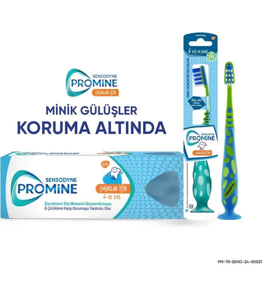 Promine 6-12 Yaş Gün Boyu Çürüklere Karşı Koruyan Çocuk Diş Macunu 50 ml + Yumuşak Diş Fırçası - 5