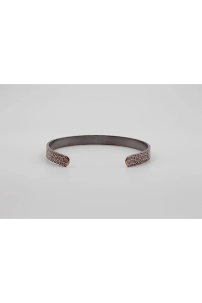Çekiç İşi Bakır Bileklik (6 mm) - %100 Saf Bakır - 3