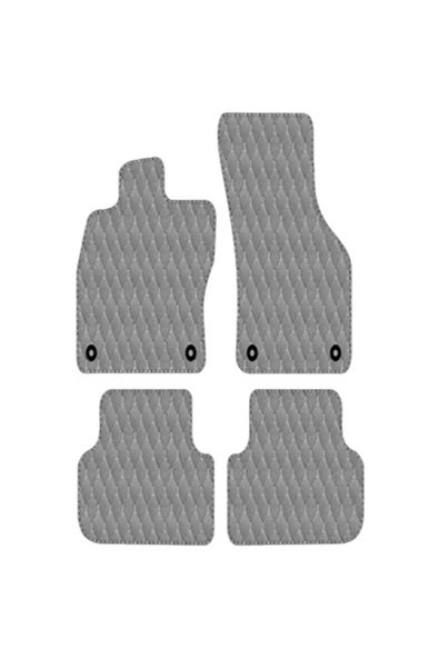 Renault Laguna 3 2007-2015 Uyumlu Gri Dikişli Gri Deri Paspas - 2