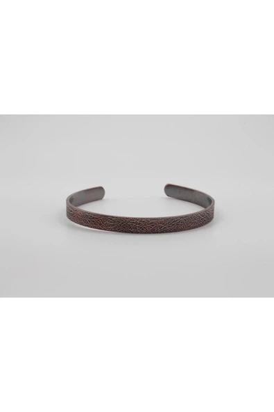 Cam Kırığı Desenli Bakır Bileklik (6 mm) - %100 Saf Bakır