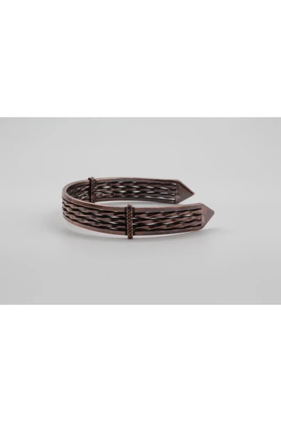 Kıvrımlı Vintage Bakır Bileklik - %100 Saf Bakır - 2
