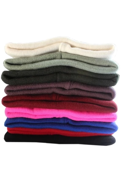 yoncatoptan Unisex Kış ve Sonbahar için Çift Kat Siyah Bere Yeni Üretim - 3