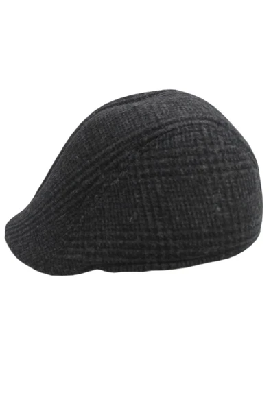 yoncatoptan Sonbahar ve Kış için Füme Desenli Kulaksız Kasket Şapka - 4