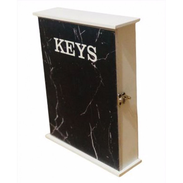 Dekoratif Ahşap Anahtar Kutusu Ahşap asılabilir kapaklı anahtarlık 18x25x6 cm - 2