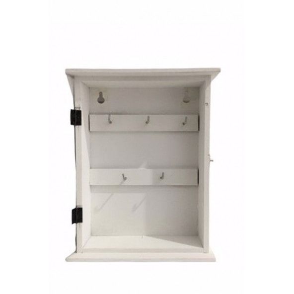 Dekoratif Ahşap Anahtar Kutusu Ahşap asılabilir kapaklı anahtarlık 18x25x6 cm - 5