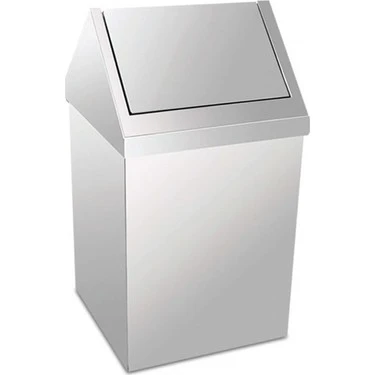 Krom Çatı Kapaklı Çöp Kovası 36 Litre