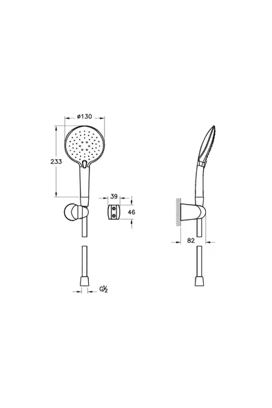 Artema Shine Round A4562723sta 3f El Duşu Takımı, Altın - 2