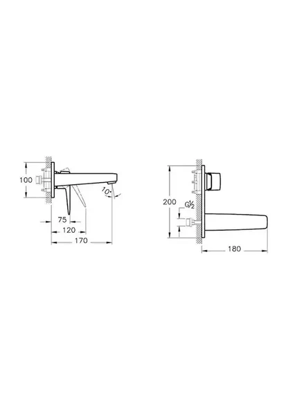 Artema A4273836 Root Square Ankastre Lavabo Bataryası Mat Siyah - 2