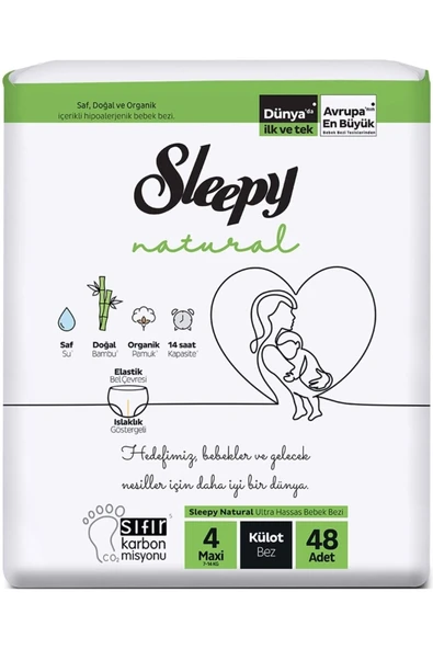 Sleepy Külot Bebek Bezi Natural Beden:4 (7-14KG) Maxi 288 Adet Ekstra Fırsat - 3