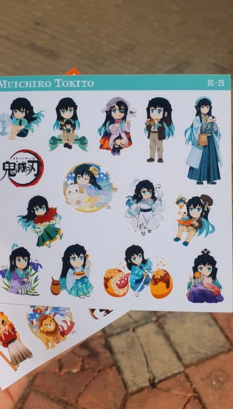 Muichiro Tokito-Senjuro Rengoku -Demon Slayer-2li çıkartma-etiket-süsleme-parlak kağıt - Resim 7
