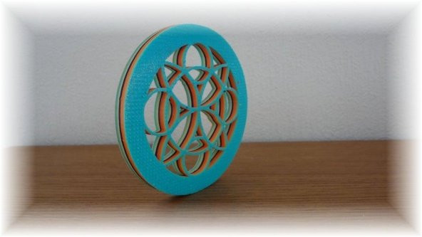 3D Renkli Çiçek Mandala Plastik Aparat - 3