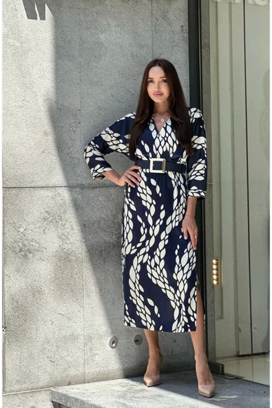 Trend Kadın Cesur Desenler Zarif Kesimlerle Buluşuyor Yeni  Elbisemiz. - 6