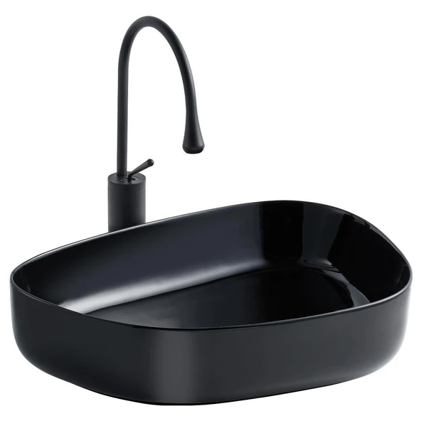 LENA TEZGAHÜSTÜ LAVABO (SİYAH) E-2107S