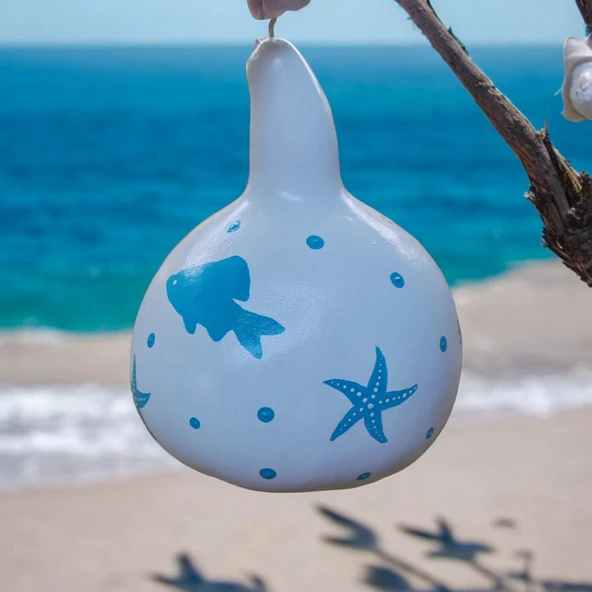 Deniz Temalı Ağaç Süsü,balkon Süsü,bahçe Süsü Beyaz Renk