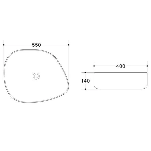 LENA TEZGAHÜSTÜ LAVABO (SİYAH) E-2107S - 2