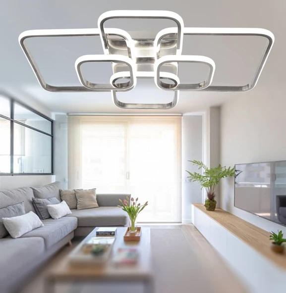 TT Aydınlatma TT500-6-KR  Krom Kaplama Plofonyer 6 lı Led Avize - Resim 3