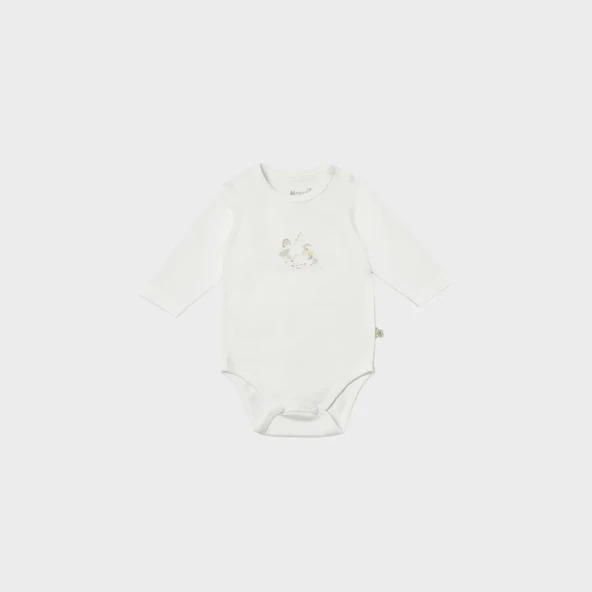 Bibaby Biorganic Penguin Club Bebek Body 56003 Ekru Gri