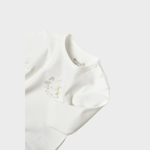 Bibaby Biorganic Penguin Club Bebek Body 56003 Ekru Gri - 3