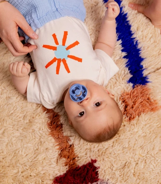 Bibs Studio Colour Block Kauçuk Emzik 0-6 Ay Sky Blue - 3