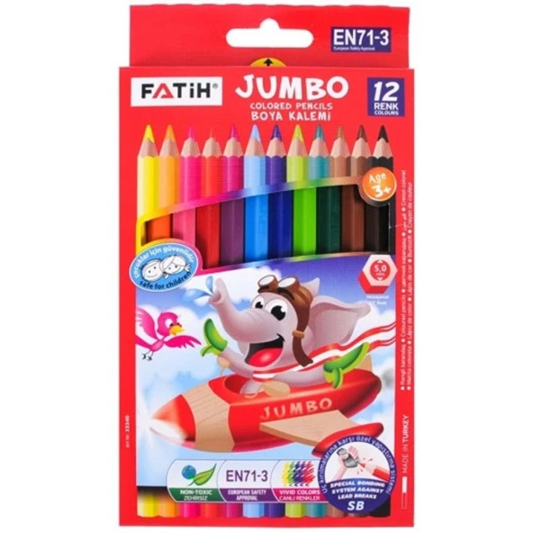 Fatih 12li Tam Boy Jumbo Boya Kalemi