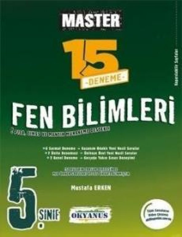 5.Sınıf Fen Bilimleri Master 15 Deneme Okyanus Yayınları