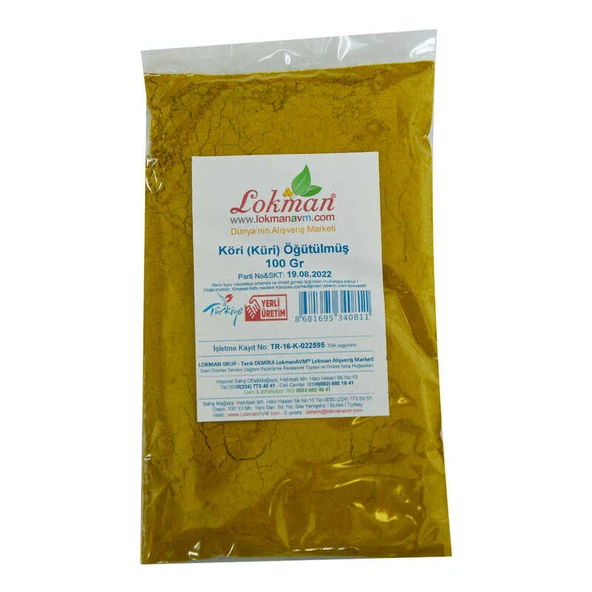 Köri Öğütülmüş Baharat Karışımı Küri Curry 100 Gr Paket