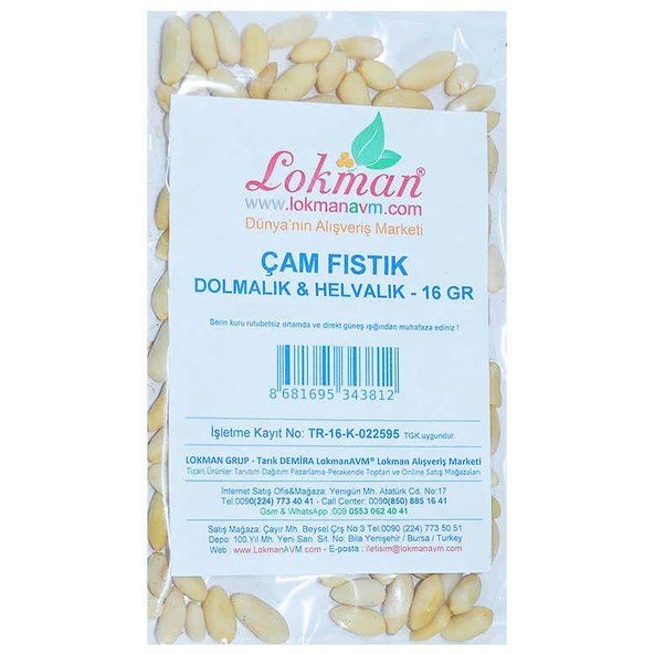 Dolmalık Helvalık İthal Çam Fıstık 16 Gr Paket