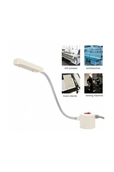 Dikiş Makinesi Lambası Mıknatıslı Spiral 10 Led'li Beyaz Mekanik - Resim 3