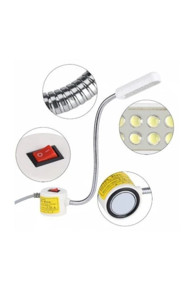 Dikiş Makinesi Lambası Mıknatıslı Spiral 10 Led'li Beyaz Mekanik - Resim 2