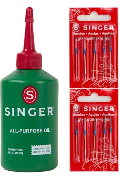 SİNGER  Sınger 100cc Makine Yağı Ve Sınger 14 No Ve 11 No Makine Iğnesi (10 AD İĞNE) - 1