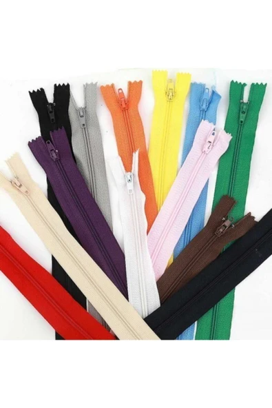 10 Adet Karışık Renklerde Fermuarlar (etek Ve Pantolon)