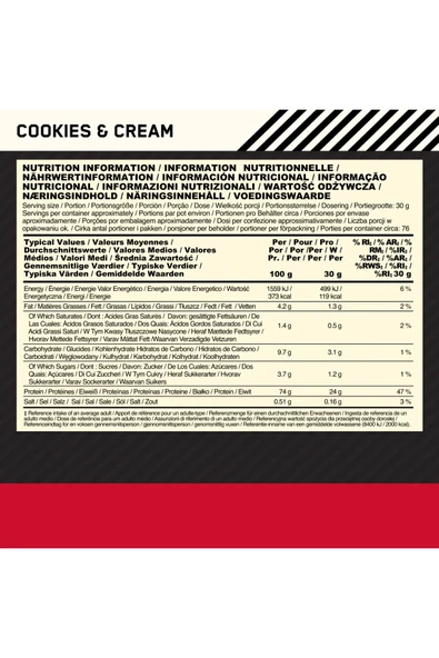 Optimum Nutrition  Optimum Kurabiye Aromalı Gold Standard Whey Protein Tozu 2273 gr - 5