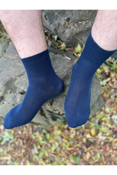 Mersella  Pamuklu Yumuşak Karışık 3'lü Beyaz Kadın Soket Çorap Pamuklu Çorap  Dikişli - Resim 6