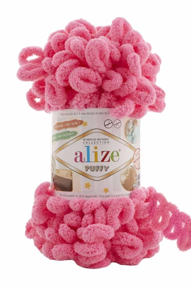 Alizee  Alize Puffy El Örgü Ipi Canlı Pembe 377