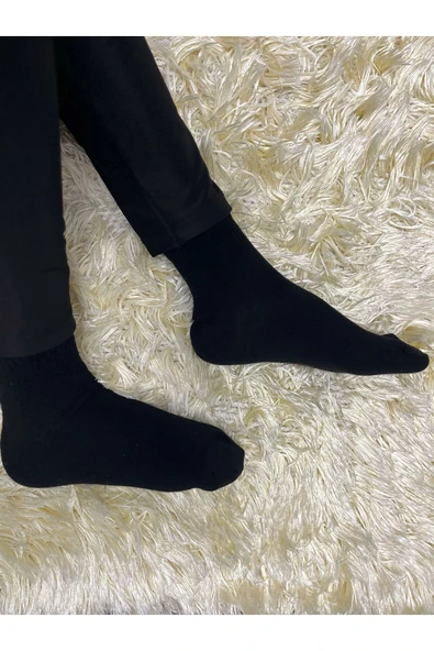 Mersella  Pamuklu Yumuşak Karışık 6'lı Kadın Soket Çorap Pamuklu Çorap Siyah/beyaz - Resim 3