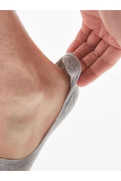 Mersella  Pamuklu Yumuşak Silonlu Kaymaz 3'lü Kadın Babet Çorap Pamuklu Çorap Siyah - Resim 4