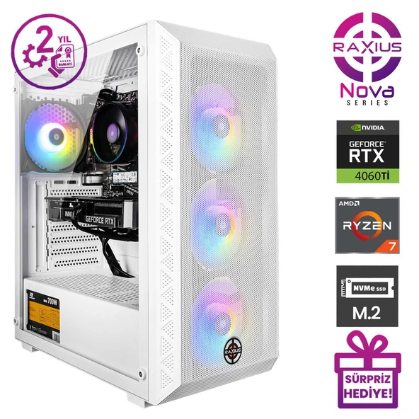 RaXius Nova G2 R7 4060TI-77A003 Ryzen7 7700 16GB 2TBSSD RTX4060Ti 8 GB FreeDOS Gaming Masaüstü Bilgisayar - 2