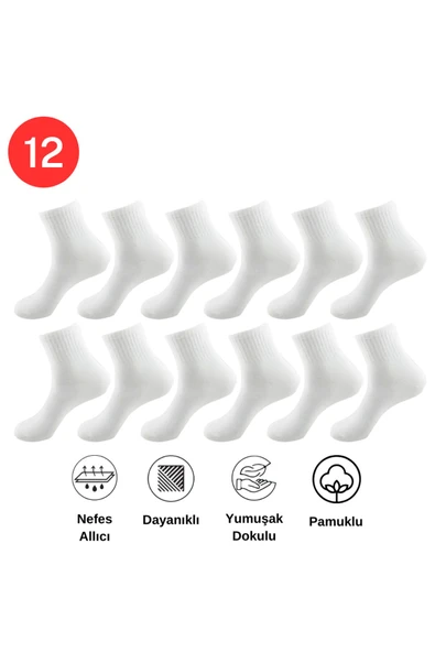 Mersella  Pamuklu Yumuşak Karışık 6'lı Erkek Soket Çorap Pamuklu Çorap Yumuşak Çorap
