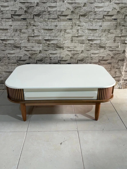 NİVEMESHOME DALYA KREM-CEVİZ ORTA SEHPA