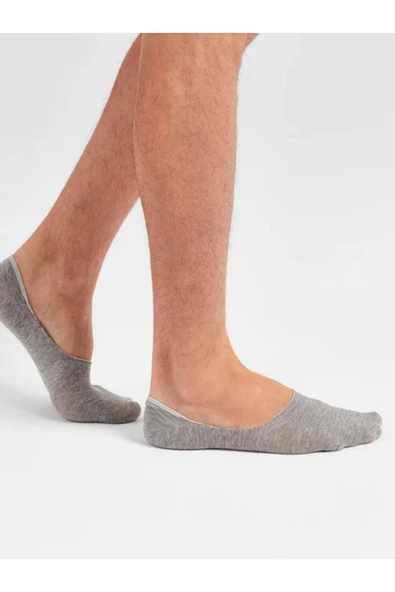 Mersella  Pamuklu Yumuşak Silonlu Kaymaz 3'lü Kadın Babet Çorap Pamuklu Çorap Siyah - Resim 3