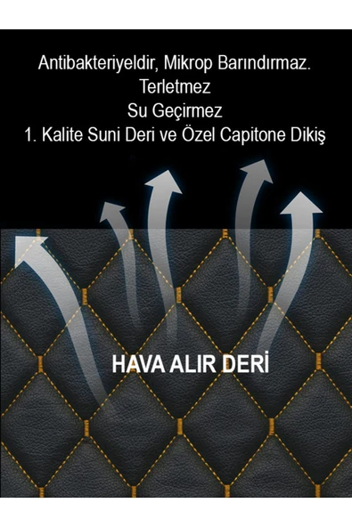 Ftmoto  Alfa Romeo GT 2004 ve 2li Deri Kaplama Koltuk Minderi Siyah Sarı