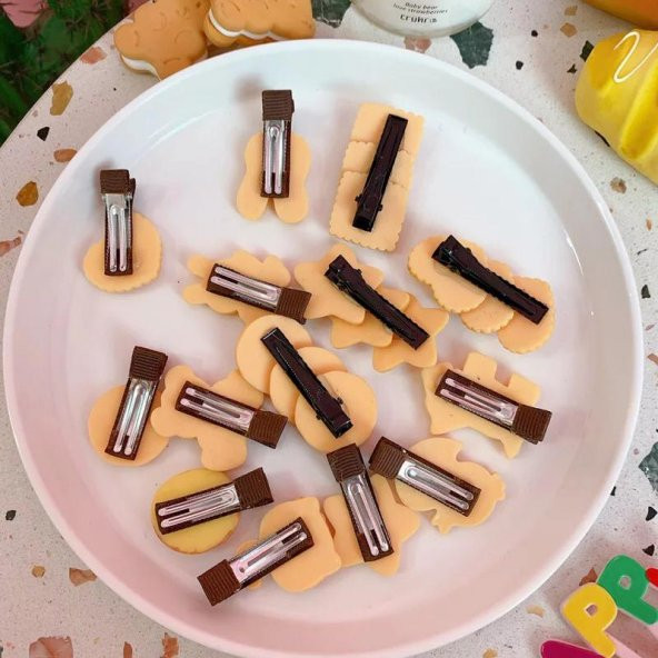 Kız Çocuk Bebek Sıralı Yıldız Bisküvi Klipsli Toka - 3