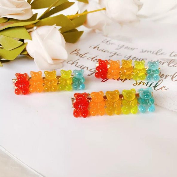 Kız Çocuk Bebek Jelibon Klipsli Toka Seti - 3