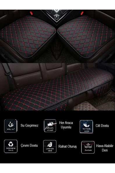 Ftmoto  SsangYong Rodius 2012 ve Sonrası - 2. Jen.Takım Koltuk Minderi SiyahDeri MaviDikiş