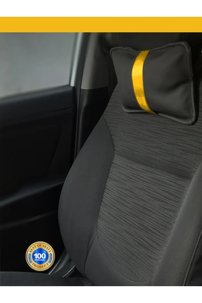 Ftmoto  Citroen C1 2005-2014 Oto Koltuk Sarı Şerit Boyun Yastığı 2 Adet